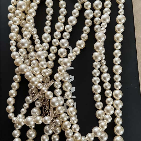 Showstopper Authentic Chanel Triple Pearl long necklace with Box $6500 - Picture 9 of 17
